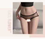 Title：Chain‑Decorated Open‑Crotch Backless Sheer Mesh Lingerie Panties, Easy‑Take‑Off Design - Image 3