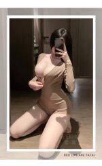 Yoga‑Style Seductive Bodysuit Lingerie, Zipper Crotchless See‑Through Bust Role‑Play Costume - Image 5
