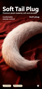 Gradient‑Color Faux‑Fur Fox Tail Butt Plug, Cosplay Anal Toy - Image 3