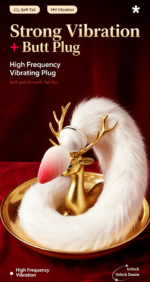 Gradient‑Color Faux‑Fur Fox Tail Butt Plug, Cosplay Anal Toy