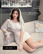 2‑Way Wear Bridal Lingerie Set, Sheer Lace Cape Robe & Bodycon Mini Skirt Seductive Honeymoon Costume - Image 4