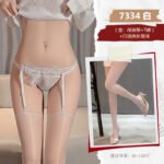 High‑Waist Garter Belt T‑Back Lingerie with Large Bow Decoration for Women - Image 3
